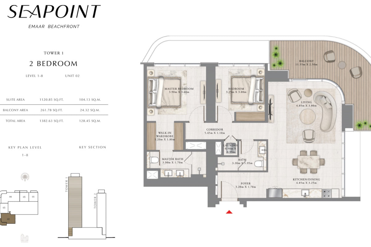2 Bedroom |  Seapoint | Emaar Beachfront